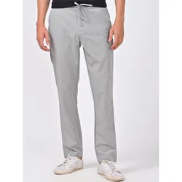 POE Men Smart Slim Fit Mid Rise Regular Trousers-picture-11