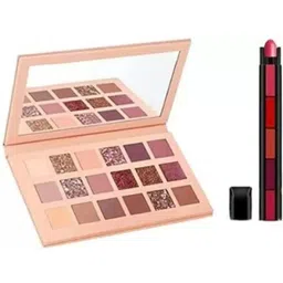 pohok Professional Makeup 5 in 1 Lipstick + 18 Shades Nude Edition Eyeshadow Palette-picture-19