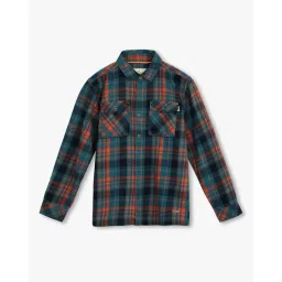 point cove Boys Checked Slim Fit Cotton Shirt with Flap Pockets image 1