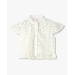 point cove Girls Crochet Ruffle Slim Fit Top-picture-17