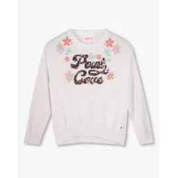 point cove Girls Embellished Drop Shoulder Sweater-picture-51