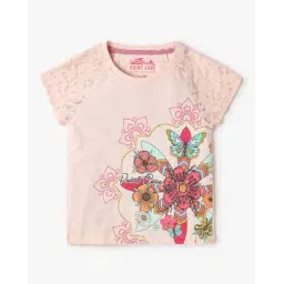 point cove Girls Graphic Print Slim Fit Crew-Neck T-Shirt-picture-45