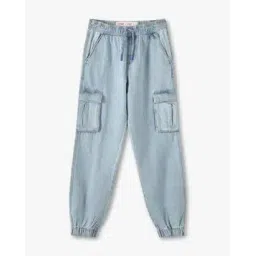 point cove Girls Lightly Washed Relaxed Fit Cargo Joggers-picture-31
