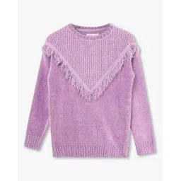 point cove Girls Patterned Sweater with Tassels Trim-picture-21