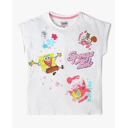 point cove Girls Spongebob Print Round-Neck Boxy Fit T-Shirt-picture-25