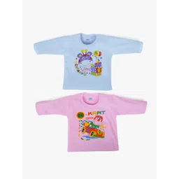 POKORY Infant Pack of 2 Graphic Print Cotton Running T-shirts-picture-29