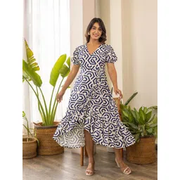 Polago Clothing Printed Cotton Wrap Midi Dress-picture-32