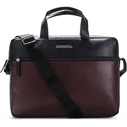 police Anthemis Men's 14 inch Leather Laptop Messenger Briefcase Bag | Lightweight and Durable PU Material Laptop Bag for Men with Adjustable Shoulder Strap - (Black and Brown)-picture-42