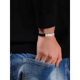 Police Black Rotator Carbon Fibre Pattern Reversible Casual Bracelet-picture-22