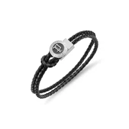 Police Infiniti Gothic Black Grey Leather Loop Bracelet-picture-29