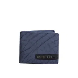 Police Men Navy Blue Textured Leather Leather Two Fold Wallet-picture-43