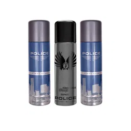 Police Men Set of 3 Deodorants - 2 Light Blue + Titanium Wings - 200 ml Each-picture-15