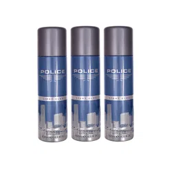 Police Men Set of 3 Light Blue Deodorant Body Spray - 200 ml Each image 1