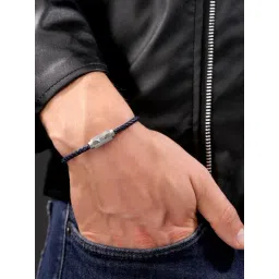 Police Navy Bolt Wing Logo Hardware Braided Casual Bracelet-picture-36