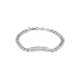 Police Silver Baron Pyramid Texture Plate Chain Casual Bracelet-picture-39