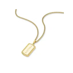 Police Taper Studplaque Tag Golden Necklace-picture-23