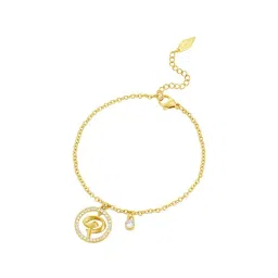 Police Volute P Logo Golden Flexible fit Bracelet for Women-picture-48