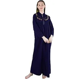 Polina Women's Winter Wear Woolen Full Sleeve Solid Fleece Nighty, Maxi, Nightwear, Nightgown Article No-72-picture-10