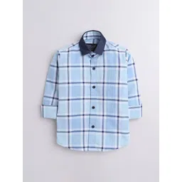 Polka Tots Boys Classic Checked Cotton Casual Shirt-picture-57