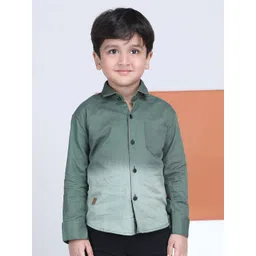 Polka Tots Boys Dyed Spread Collar Cotton Casual Shirt-picture-19