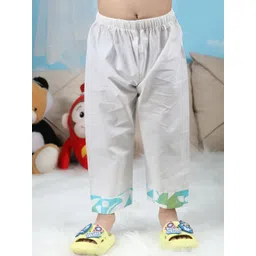 Polka Tots Boys Geometric Printed Mandarin Collar Pure Cotton Straight Kurta With Pyjamas image 2