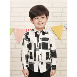 Polka Tots Boys Geometric Printed Pure Cotton Casual Shirt-picture-11