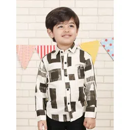 Polka Tots Boys Geometric Printed Pure Cotton Casual Shirt-picture-14
