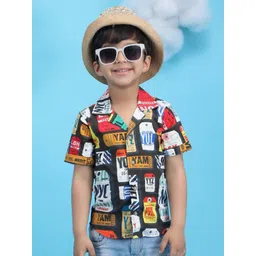 Polka Tots Boys Geometric Printed Short Sleeves Pure Cotton Shirt-picture-13