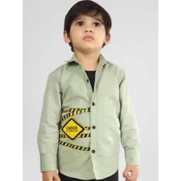 Polka Tots Boys Graphic Printed Spread Collar Pure Cotton Casual Shirt-picture-21