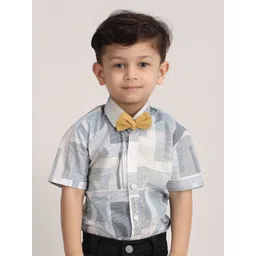 Polka Tots Boys Spread Collar Abstract Printed Cotton Casual Shirt image 1