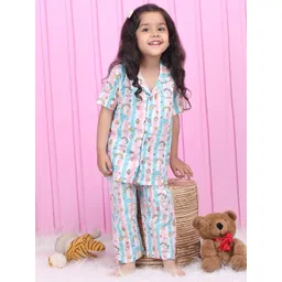 Polka Tots Girls Conversational Printed Night suit-image-40