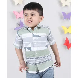 Polka Tots Half Sleeves Abstract Printed Shirt - Grey-picture-17