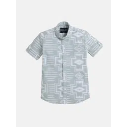 Polka Tots Infant Boys Geometric Printed Casual Cotton Shirt-picture-15