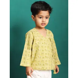 Polka Tots Kids Animal Printed Cotton Kurta with Pyjama-picture-50