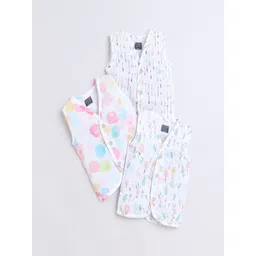 Polka Tots Kids Pack of 3 Printed Cotton Jhabla Innerwear Vests-picture-15
