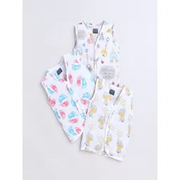 Polka Tots Kids Pack of 3 Printed Cotton Jhabla Innerwear Vests-picture-32