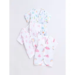 Polka Tots Kids Pack of 3 Printed Cotton Jhabla Innerwear Vests-picture-22