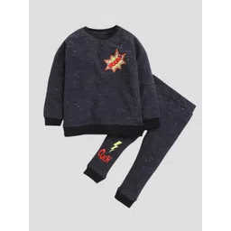 Polka Tots Unisex Kids Printed Round Neck Long Sleeves T-shirt with Trouser-image-7