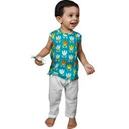 Polka Tots Unisex Kids Round Neck Sleeveless Printed Pyjama-image-8