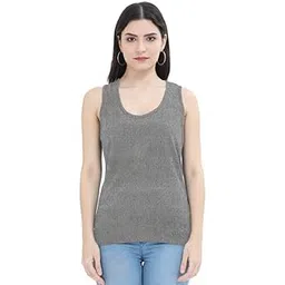 POLLAR WEAR Women 100% Cotton Tank Top | Lightweight Breathable Soft Sleeveless Camisole Inner & Outerwear (in, Alpha, M, Regular, Charcoal Melange)-picture-14