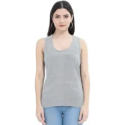 POLLAR WEAR Women 100% Cotton Tank Top | Lightweight Breathable Soft Sleeveless Camisole Inner & Outerwear (in, Alpha, M, Regular, Grey Melange)-picture-51