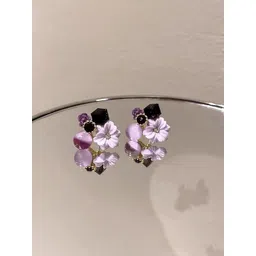 PolluxCraft Korean Gold-Plated Artificial Stones Studded Contemporary Studs-picture-20