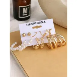 PolluxCraft Set Of 6 Gold-Plated Contemporary Korean Hoop Earrings image 4