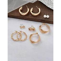 PolluxCraft Set Of 6 Gold-Plated Contemporary Studs-picture-10