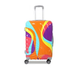 Polo Class Unisex Orange & Blue Printed Hard Side Medium Trolley Suitcase-picture-20
