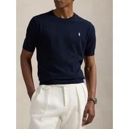 Polo Ralph Lauren Men Blue Cotton Crewneck Short-Sleeve Sweater-picture-33