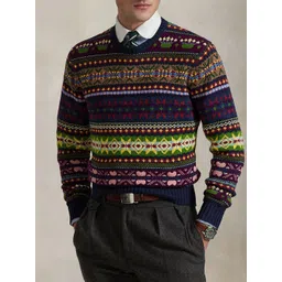 Polo Ralph Lauren Men Fair Isle Cotton Round Neck Pullover-picture-35