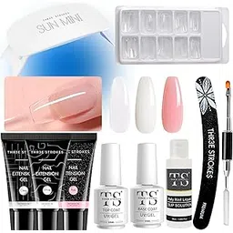 Poly Extension Gel Nail Kit With Mini Lamp, Slip Solution, and Basic Art Tools - Beginner Design Set (RS567)-picture-24