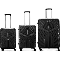 Polypropylene (PP) Aristocrat Slay Trolley Bag for Travel, Hard 4 Spinner Wheels, with 5 Year International Warranty, (Black, Set of 3),54 Cm-picture-16