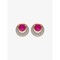 Westside X Pome Ruby Crescent Gold Plated Lab Diamond Stud Earrings-picture-41